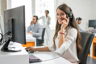 woman working at desk