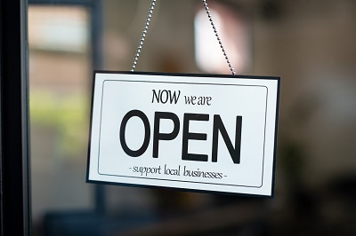 Business with open sign